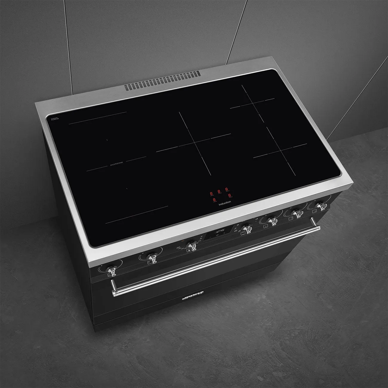 Smeg Classic Upright Cooker With Induction Cooktop 90cm Matte Black