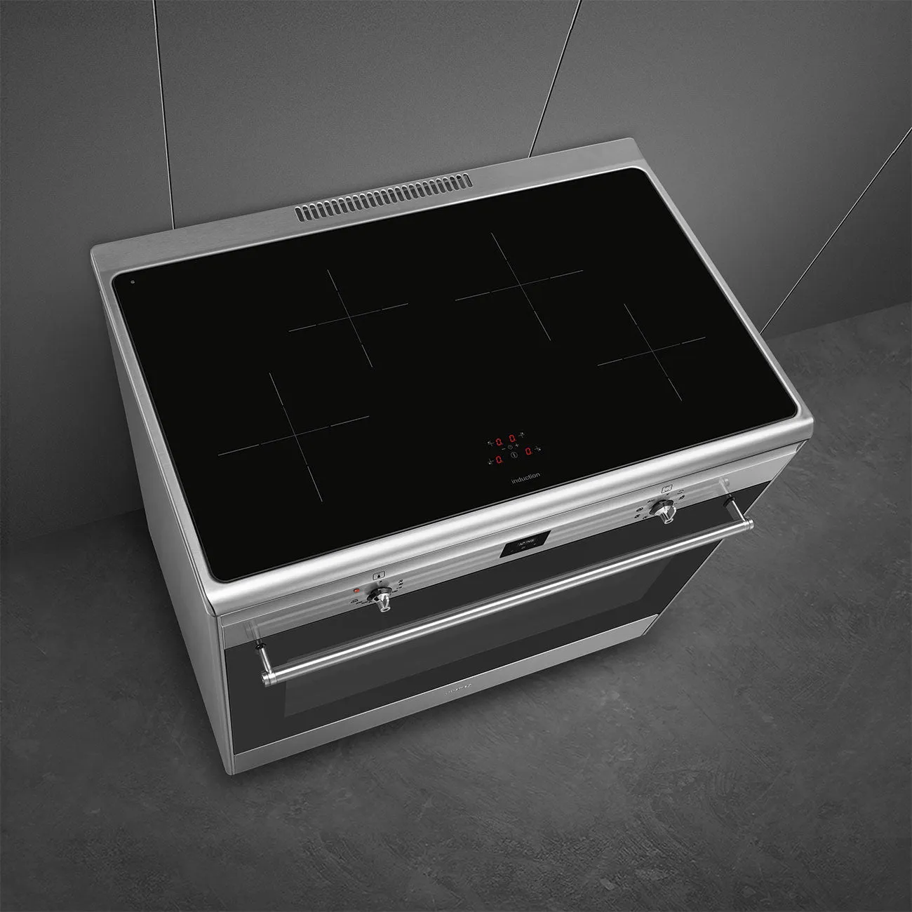 Smeg Classic Upright Cooker with Induction Cooktop Stainless Steel