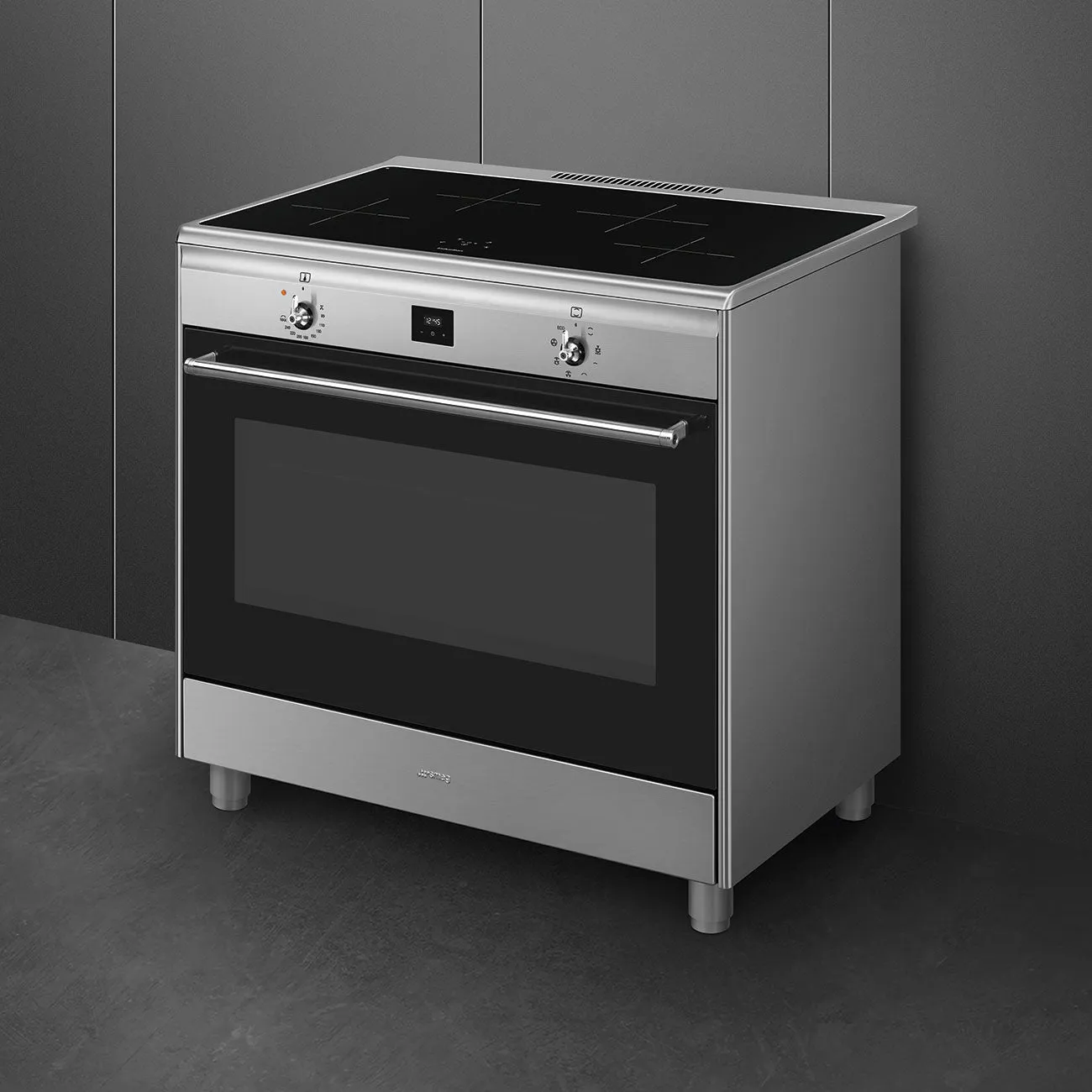 Smeg Classic Upright Cooker with Induction Cooktop Stainless Steel
