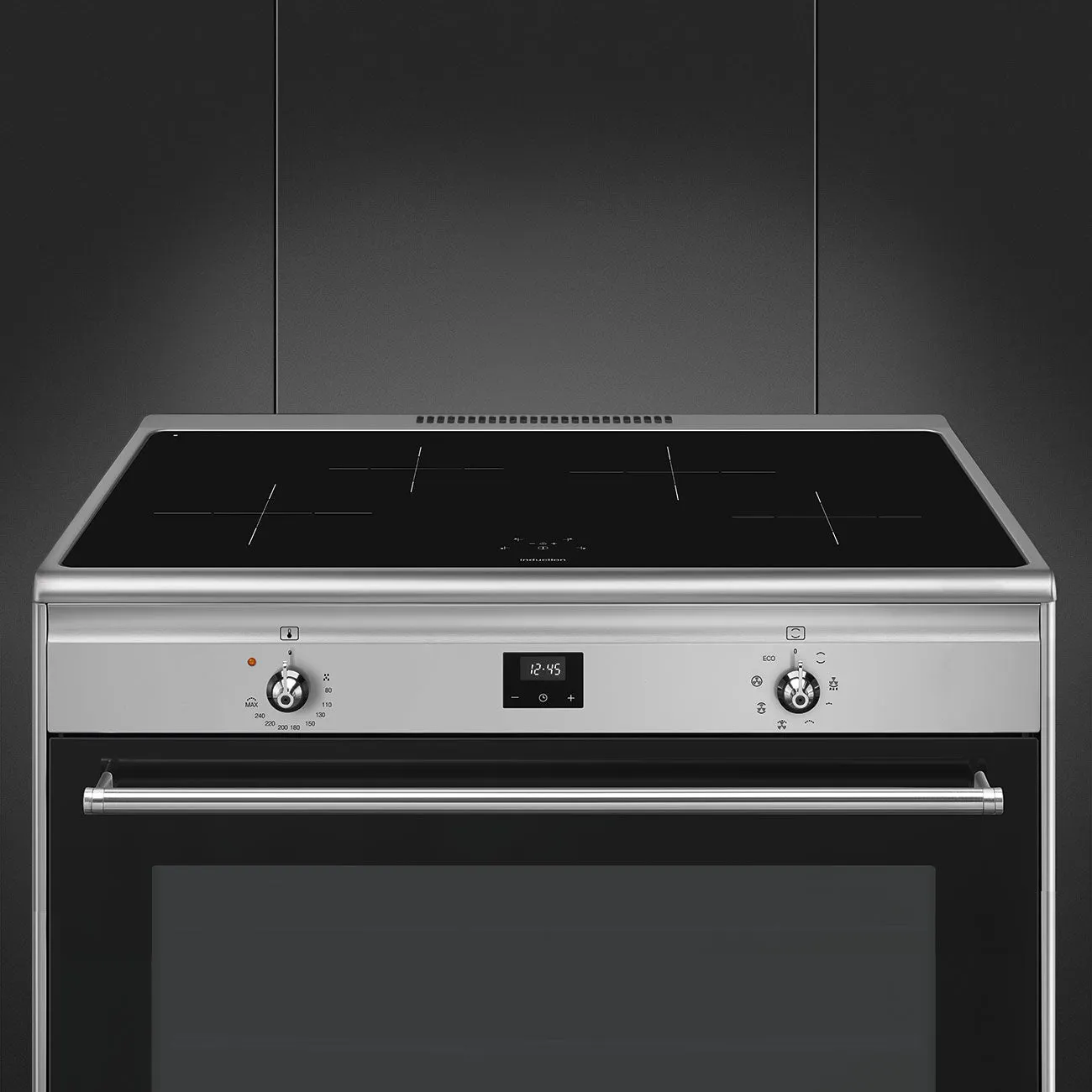 Smeg Classic Upright Cooker with Induction Cooktop Stainless Steel