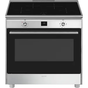 Smeg Classic Upright Cooker with Induction Cooktop Stainless Steel
