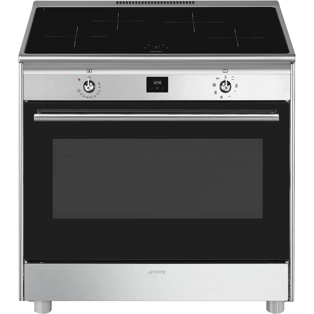 Smeg Classic Upright Cooker with Induction Cooktop Stainless Steel