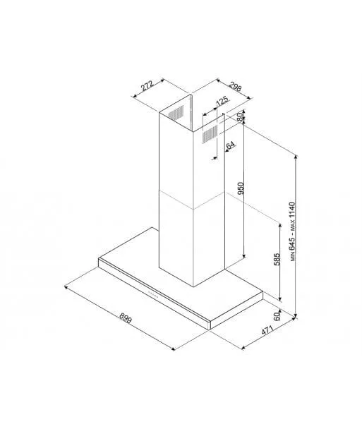 Smeg KS90XE2 90cm Chimney Hood - Stainless Steel