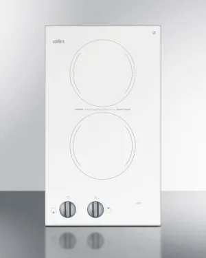 Summit CR2220WHE 12" Wide 220-240V 2-Burner Radiant Cooktop