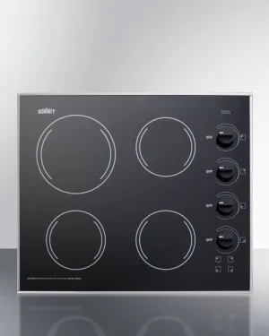 Summit CR425BL 24" Wide 230V 4-Burner Radiant Cooktop