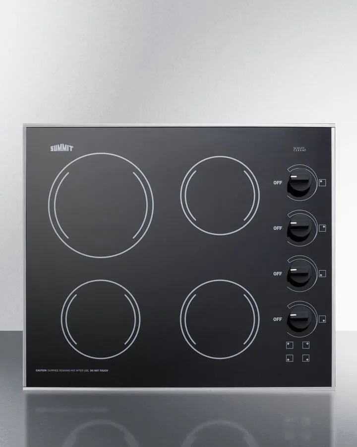Summit CR425BL 24" Wide 230V 4-Burner Radiant Cooktop