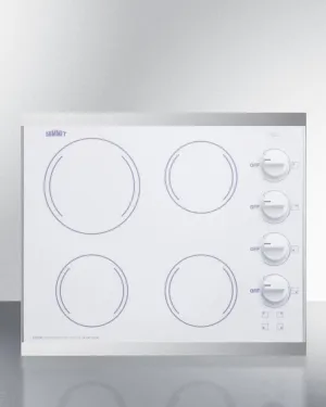 Summit CRS426WH 24" Wide 230V 4-Burner Radiant Cooktop