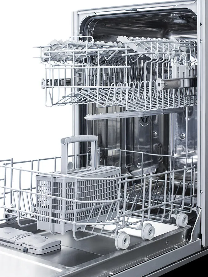 Summit DW18SS2 18" Wide Energy Star Qualified Dishwasher With Stainless Steel Or Panel-Ready Door, Made In Europe