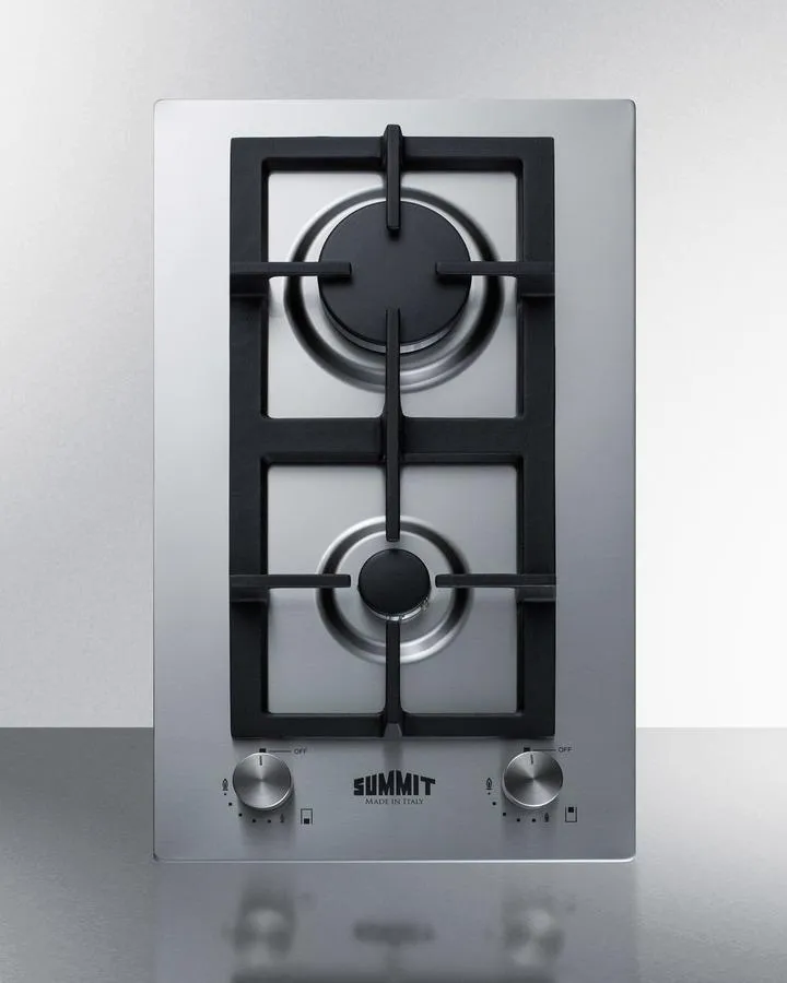 Summit GCJ2SSLP 12" Wide 2-Burner Propane Gas Cooktop In Stainless Steel