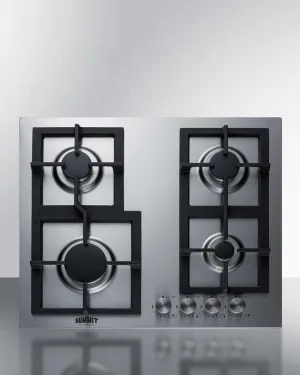 Summit GCJ4SSLP 24" Wide 4-Burner Propane Gas Cooktop In Stainless Steel