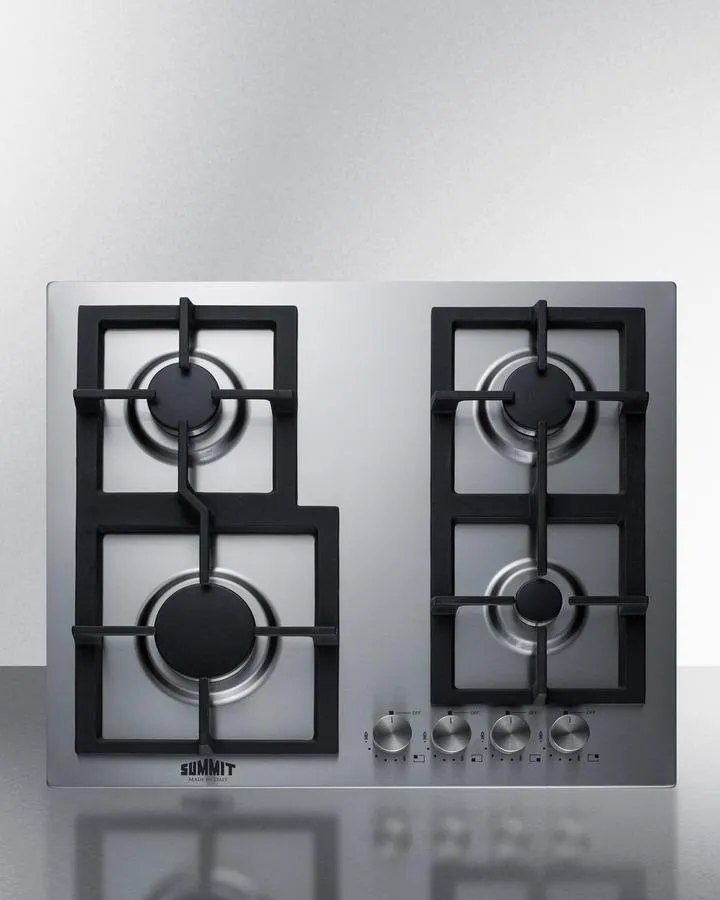Summit GCJ4SSLP 24" Wide 4-Burner Propane Gas Cooktop In Stainless Steel