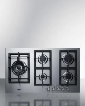 Summit GCJ536SSLP 34" Wide 5-Burner Propane Gas Cooktop In Stainless Steel