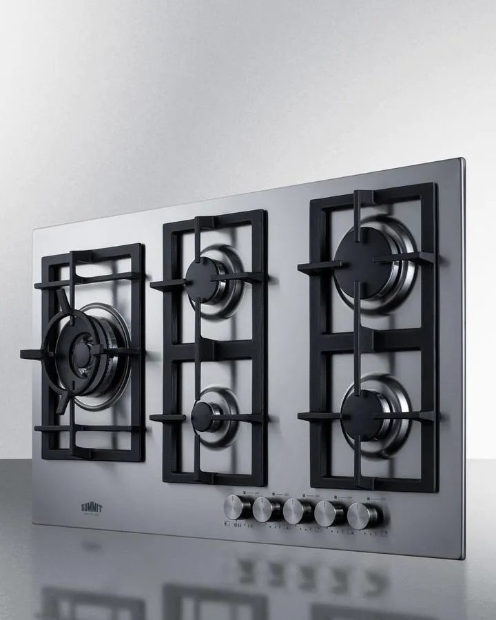 Summit GCJ536SSLP 34" Wide 5-Burner Propane Gas Cooktop In Stainless Steel