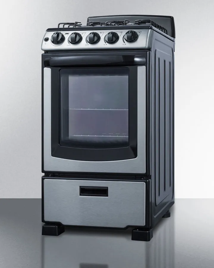 Summit PRO201SS 20" Wide Gas Range