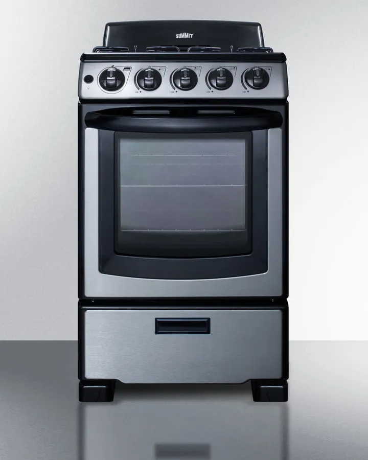 Summit PRO201SS 20" Wide Gas Range