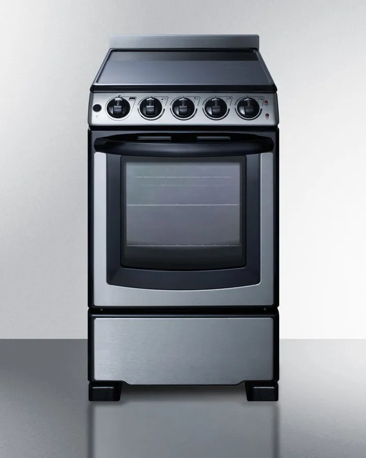 Summit REX2071SSRT 20" Wide Electric Smooth-Top Range
