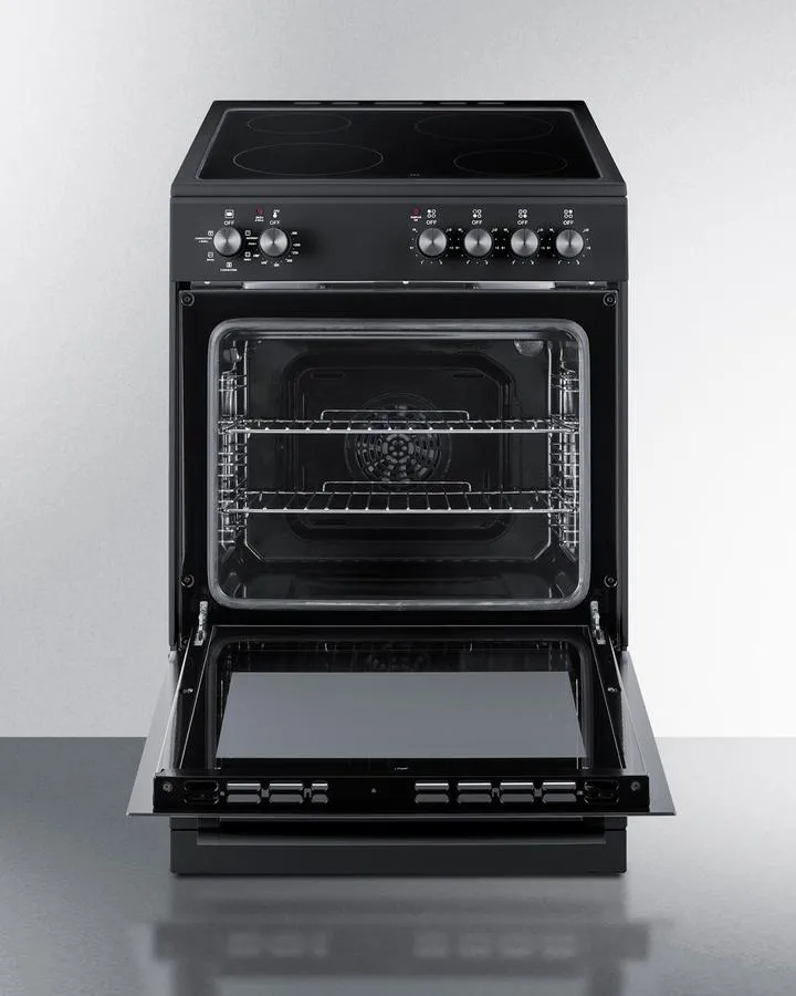 Summit REXT24BL 24" Wide Electric Smooth-Top Range