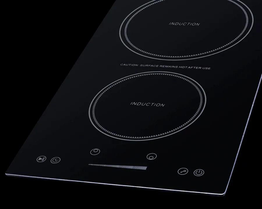 Summit SINC2B115TK13 13" Wide 115V 2-Zone Induction Cooktop, Cord Included