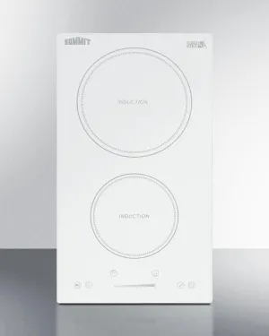Summit SINC2B231W 12" Wide 208-240V 2-Zone Induction Cooktop
