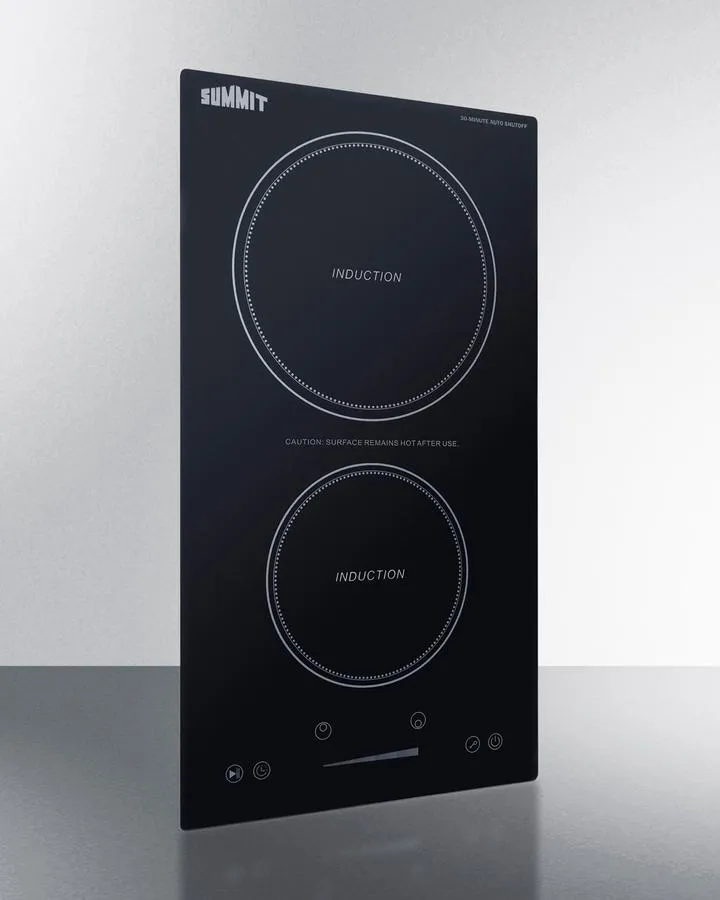 Summit SINCH115V2B 12" Wide 115V 2-Zone Induction Cooktop With Safety Shutoff
