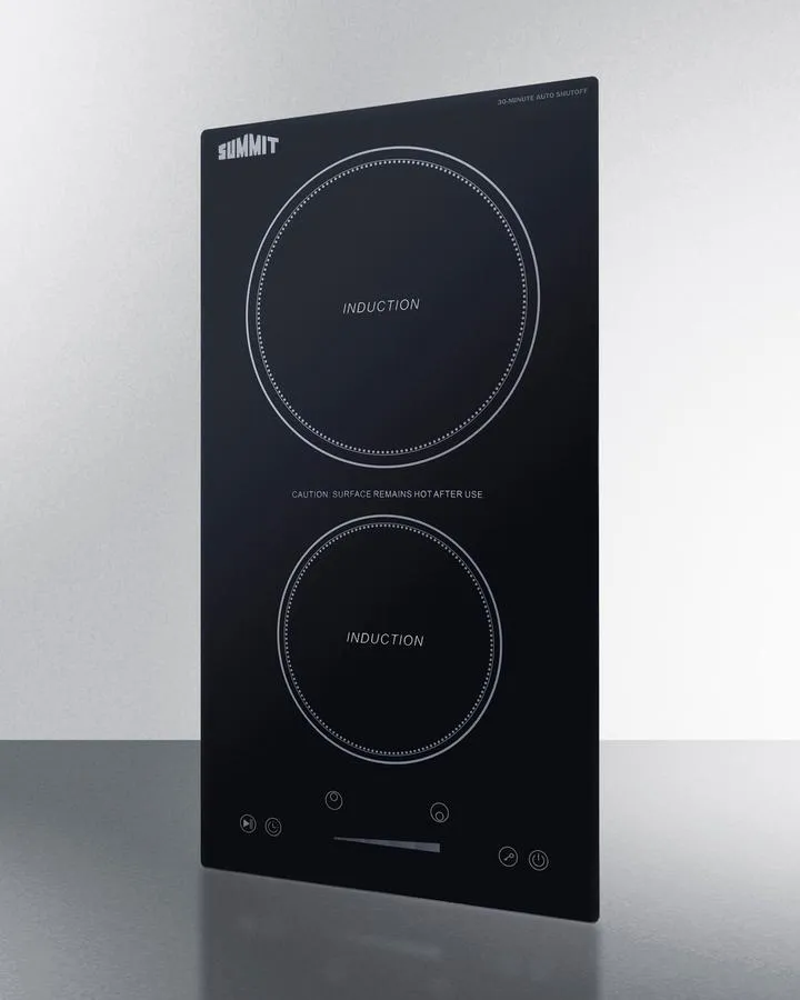 Summit SINCH115V2B 12" Wide 115V 2-Zone Induction Cooktop With Safety Shutoff