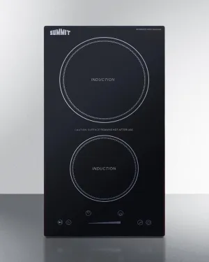 Summit SINCH115V2B 12" Wide 115V 2-Zone Induction Cooktop With Safety Shutoff