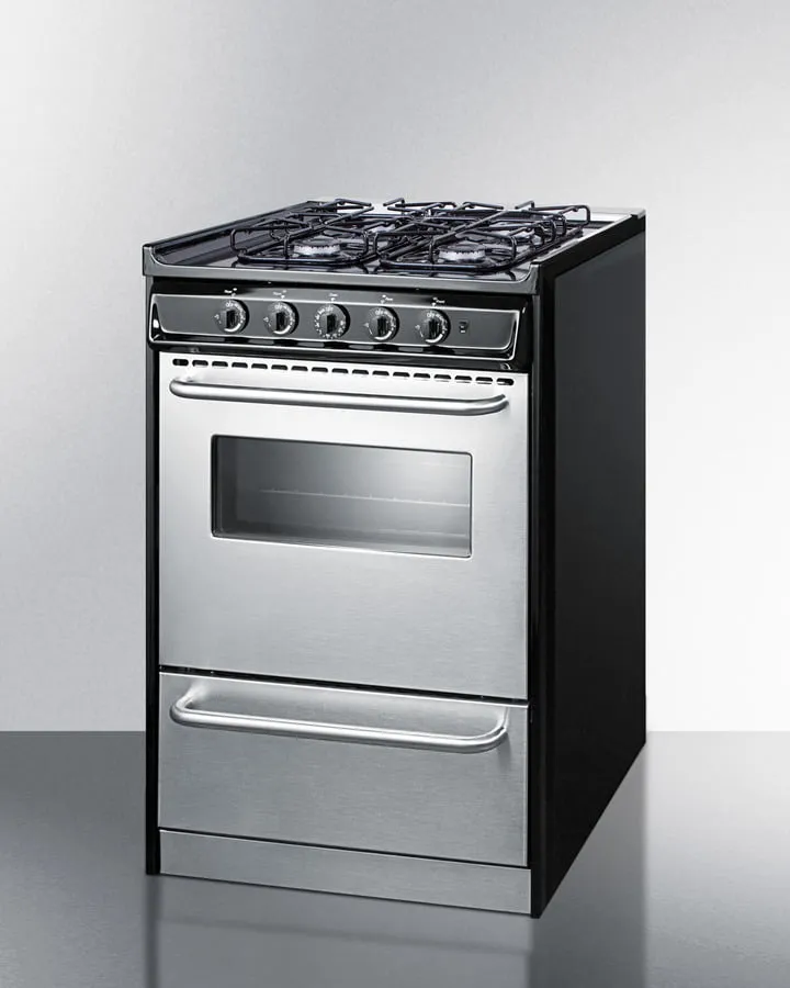 Summit TTM11027BRSW 20" Wide Gas Range