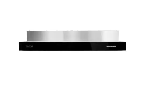 Tecno TH 678TL 60cm Slim Hood with Black Acrylic Front Panel