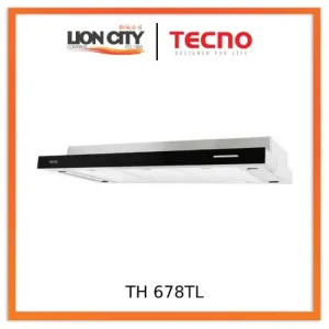 Tecno TH 678TL 60cm Slim Hood with Black Acrylic Front Panel