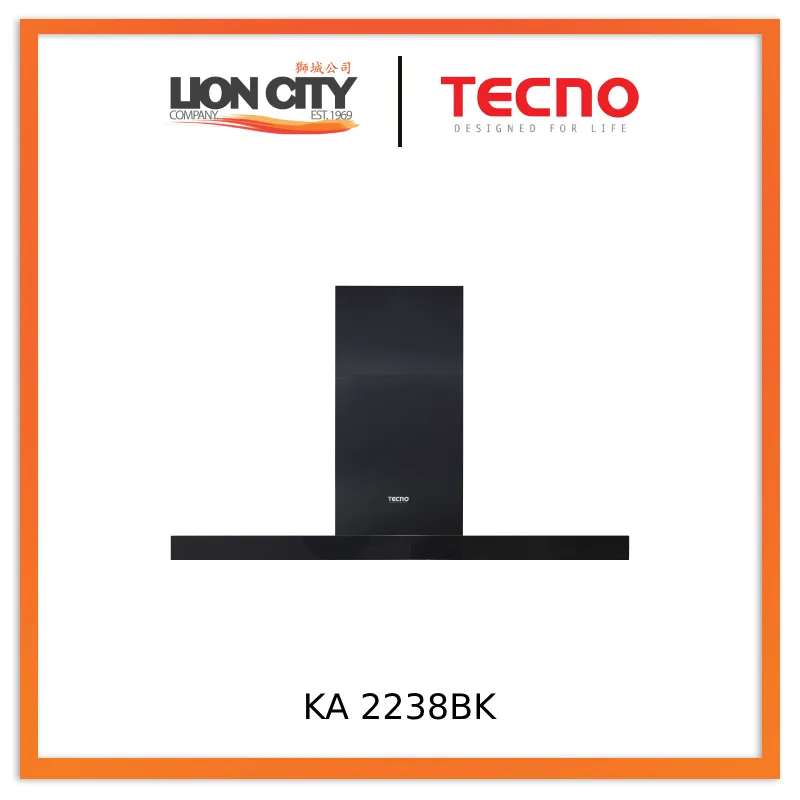 Tecno Uno KA 2238 / 60 Chimney Hood Full Black 60cm,  Touch Control