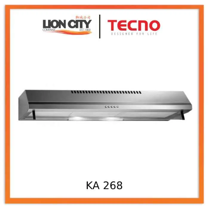 Tecno Uno KA 268 / 60 Slim Line Hood Stainless Steel 60cm, Twin Motor