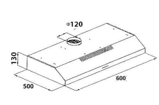 Tecno Uno KA 268 / 60 Slim Line Hood Stainless Steel 60cm, Twin Motor