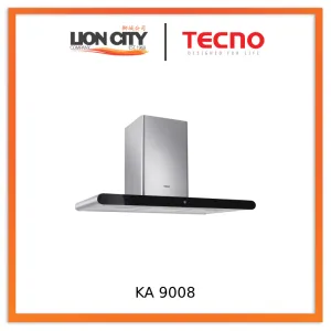 Tecno Uno KA 9008 Chimney Hood S/S w/ Black Panel 90cm