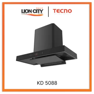 Tecno Uno KD 5088 Chimney Hood Full Black 90cm, Touch Control with LED Display, Auto Clean