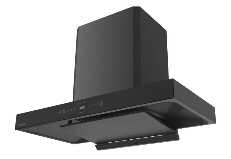 Tecno Uno KD 5088 Chimney Hood Full Black 90cm, Touch Control with LED Display, Auto Clean