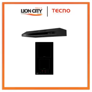 Tecno Uno Purchase w/ TCH901 or Cheaper Slim Line Hood Domino Ceramic Hob  Black Tempered Glass 30cm, 2x Ceramic Hob
