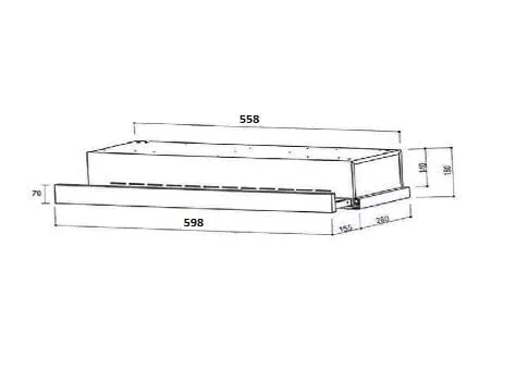 Tecno Uno TH 613 T Telescopic Hood Full Black 60cm, Twin Motor