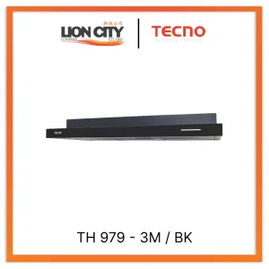 Tecno Uno TH 979 - 3M / BK Slim Line Hood Full Black 90cm, 3 Motors