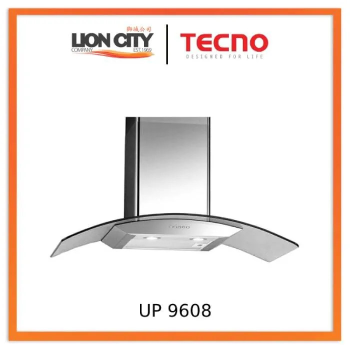 TECNO UP 9608 90cm Glass Chimney Hood