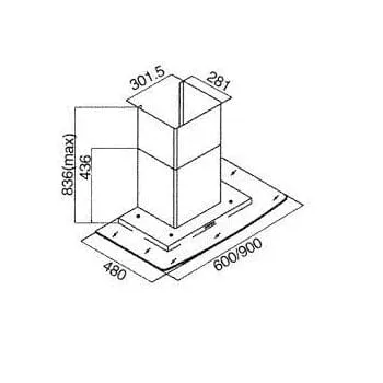 TECNO UP 9618 90cm Chimney Hood