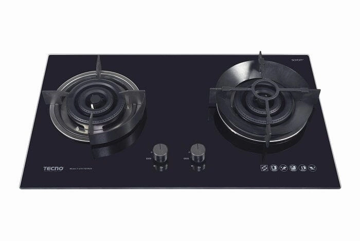 TECNO T278TGTRSV 2-Burner 78cm Glass Hob with True Triple Ring   Burners
