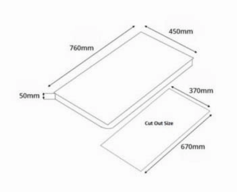 Tecno Uno TS 7633 TRSV Stainless Steel Gas Hob Stainless Steel 76cm, 3 Burner  (2x Big, 1x Medium)
