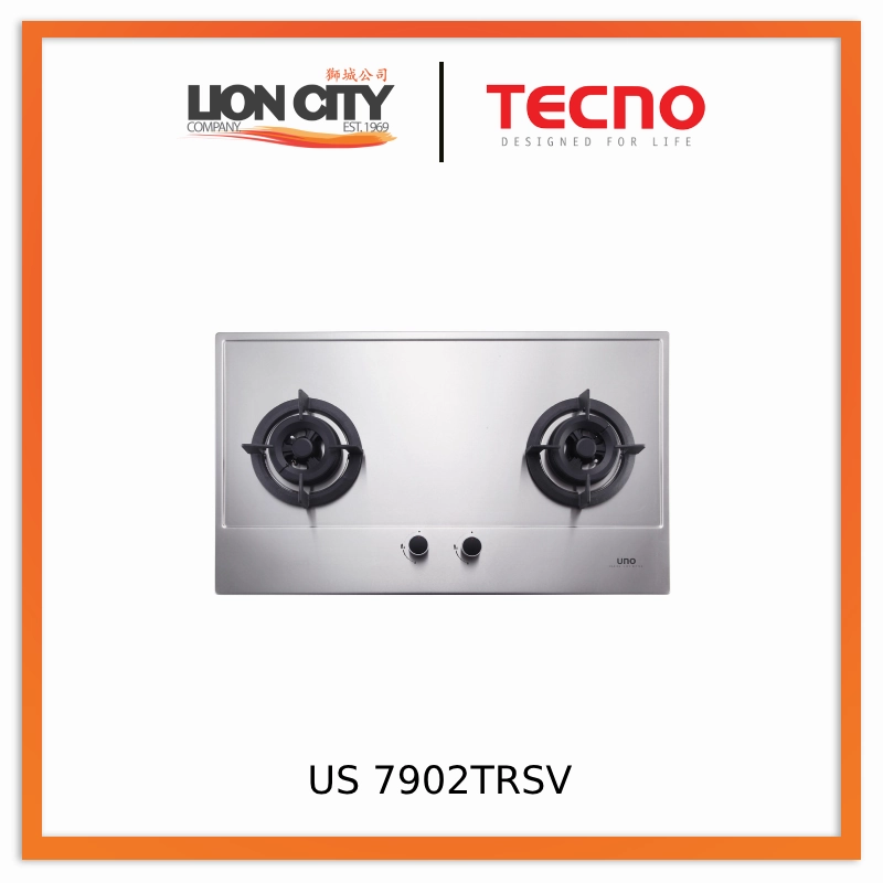 Tecno Uno US 7902TRSV 75cm 2-Burner Stainless Steel Hob