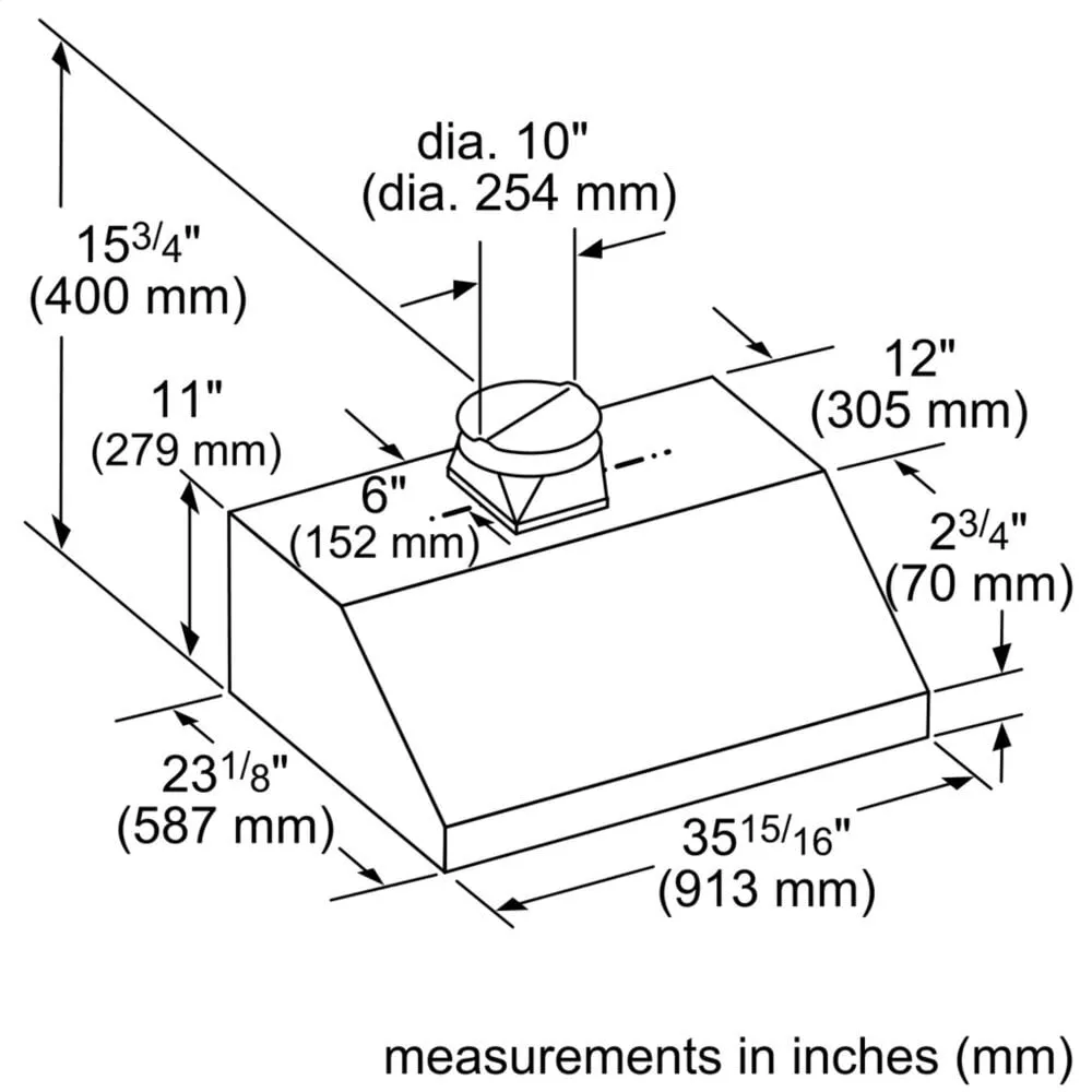 Thermador HMWB36WS 36-Inch MasterpieceLow-Profile Wall Hood With 600 Cfm