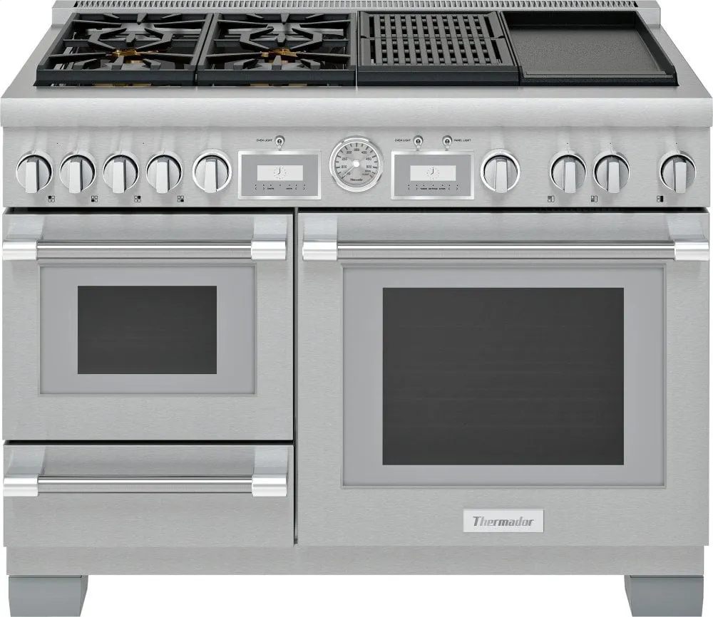 Thermador PRD48WCSGU 48-Inch Pro Grand Commercial Depth Dual Fuel Steam Range