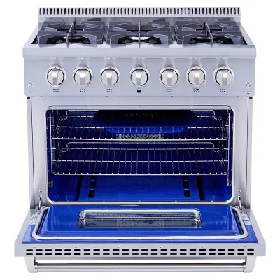 Thor Kitchen HRD3606U 36 Inch Professional Dual Fuel Range In Stainless Steel