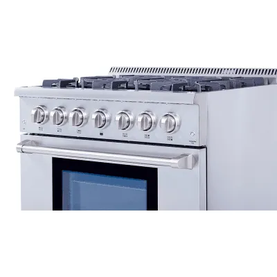 Thor Kitchen HRD3606U 36 Inch Professional Dual Fuel Range In Stainless Steel