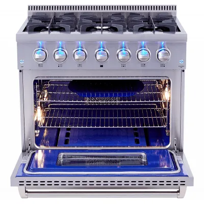 Thor Kitchen HRD3606U 36 Inch Professional Dual Fuel Range In Stainless Steel