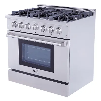 Thor Kitchen HRG3618U 36" Pro-Style 6 Stainless Steel Burner Gas Range