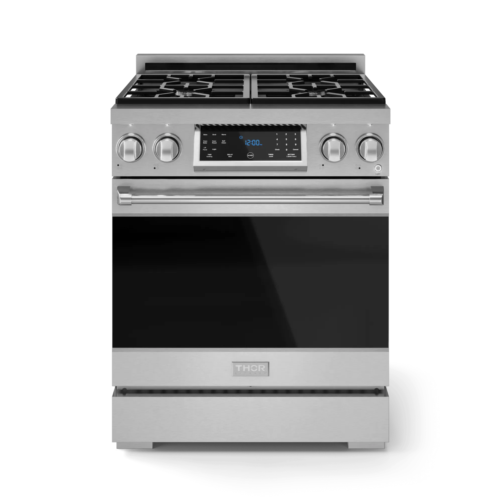 Thor Kitchen RSG30 30 Inch Professional Gas Range With Tilt Panel Touch Control In Stainless Steel Gordon Ramsay Series - Rsg30